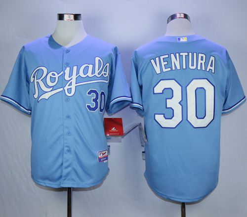 Royals #30 Yordano Ventura Light Blue Cool Base Stitched MLB Jersey - Click Image to Close